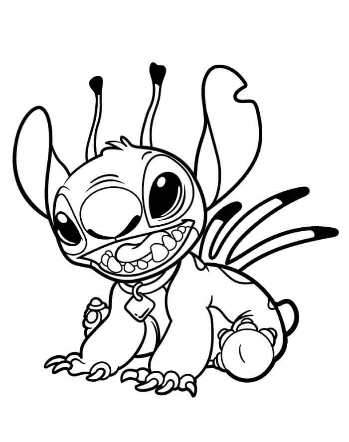 Fise de colorat cu Stitch Drăguț