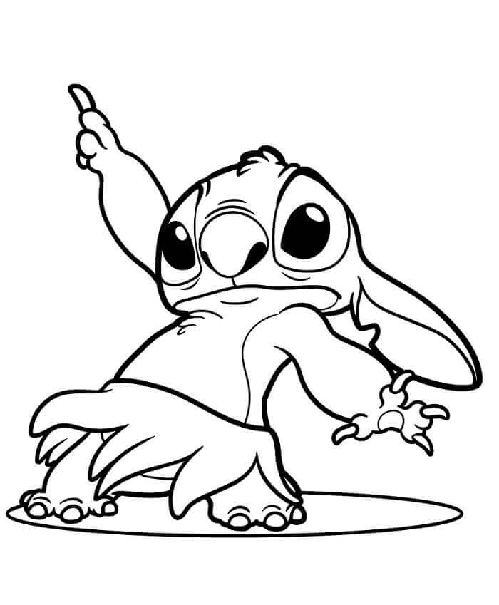 Fise de colorat cu Stitch amuzant