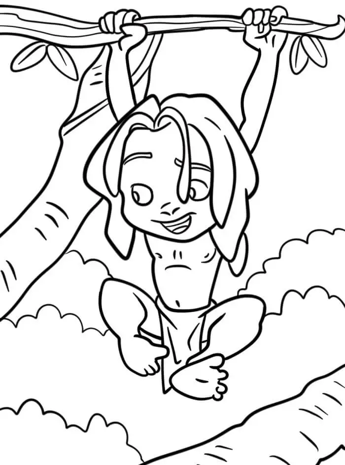 Fise de colorat cu Tarzan de colorat p58