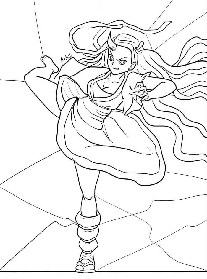 Fise de colorat cu Anime Demon Slayer Nezuko