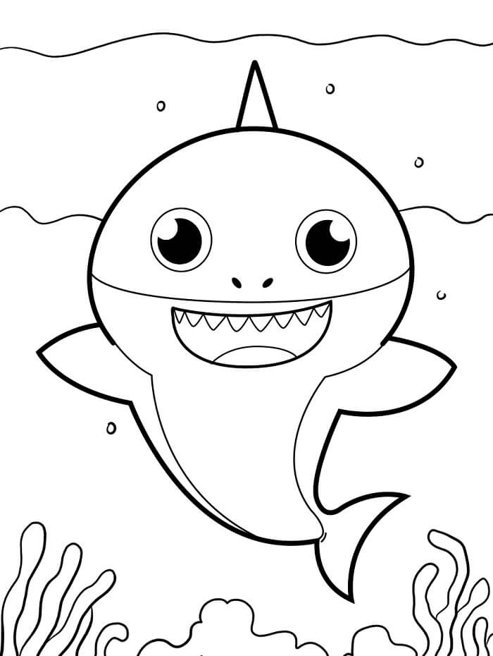 Fise de colorat cu Baby Shark Imprimabile gratuite pentru copii