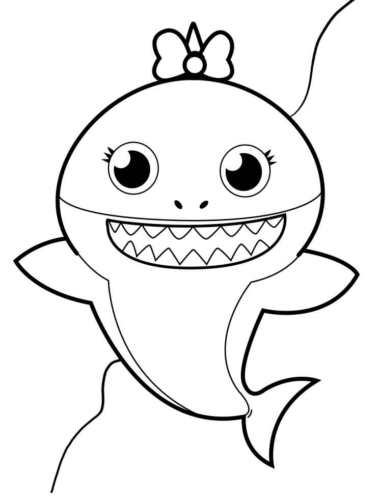Fise de colorat cu Baby Shark Imprimabile gratuite