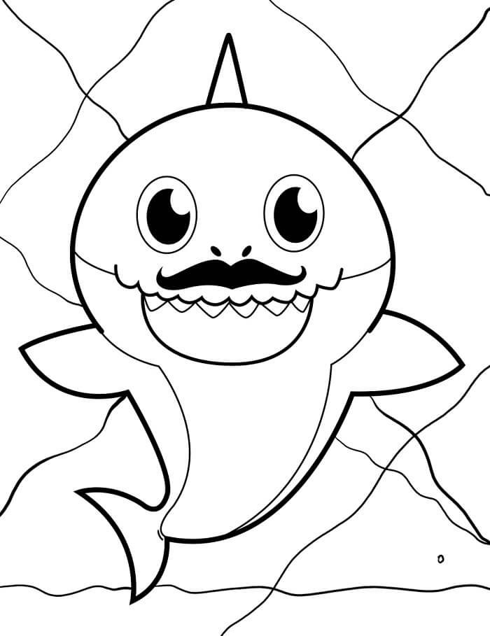 Fise de colorat cu Baby Shark Imprimabile pentru copii