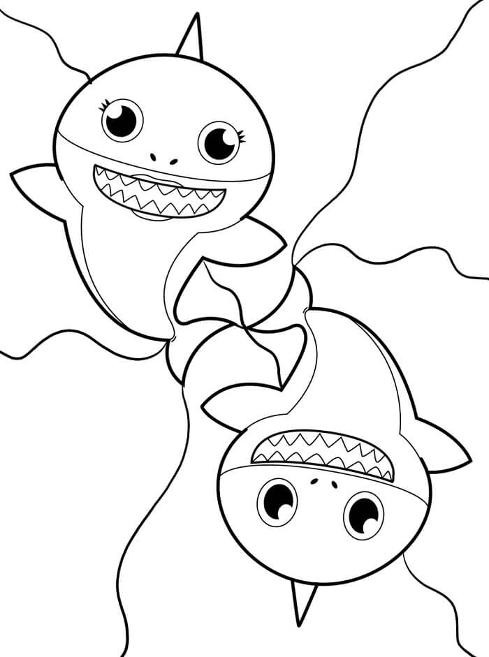 Fise de colorat cu Baby Shark pentru copii
