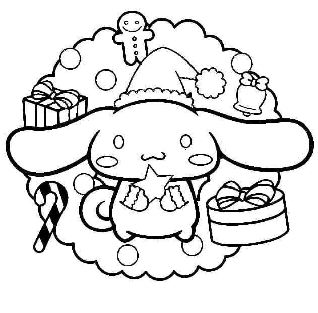 Fise de colorat cu Cinnamoroll de Crăciun