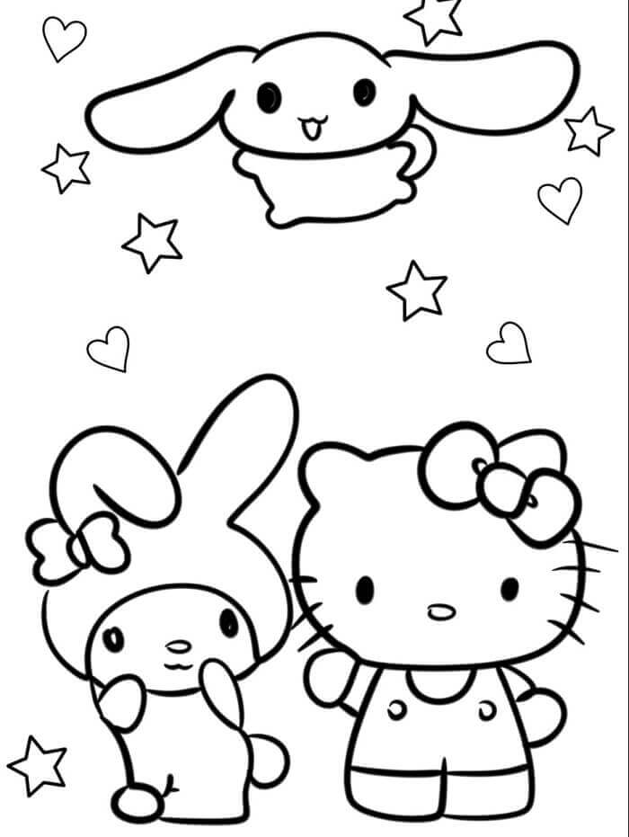 Fise de colorat cu Cinnamoroll drăguț