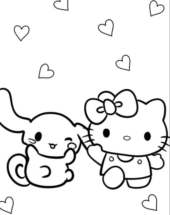 Fise de colorat cu Cinnamoroll foarte drăguț
