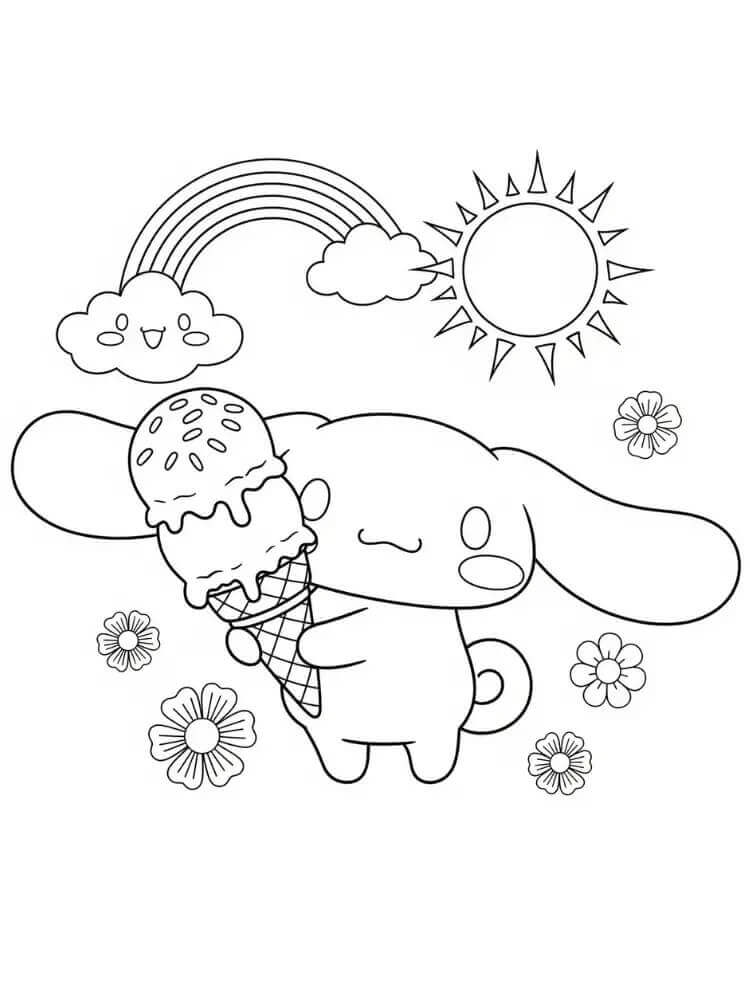 Fise de colorat cu Cinnamoroll minunat