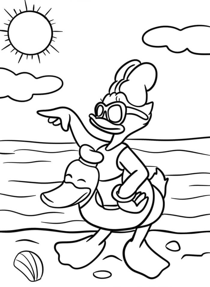 Fise de colorat cu Daisy Duck Gratuite Pentru Copii
