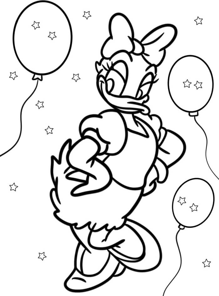 Fise de colorat cu Daisy Duck Imprimabile Gratuite Pentru Copii