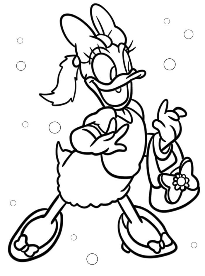 Fise de colorat cu Daisy Duck Imprimabile Pentru Copii