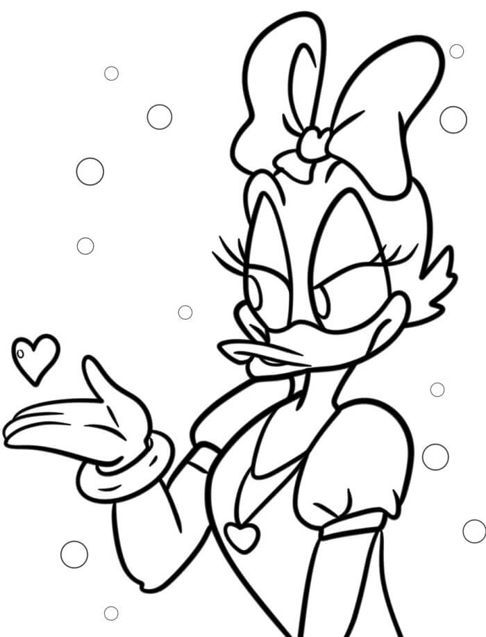 Fise de colorat cu Daisy Duck Imprimabile