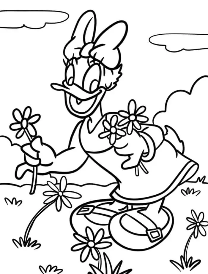Fise de colorat cu Daisy Duck Pentru Copii