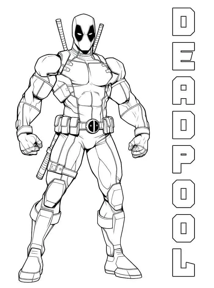 Fise de Colorat cu Deadpool Marvel