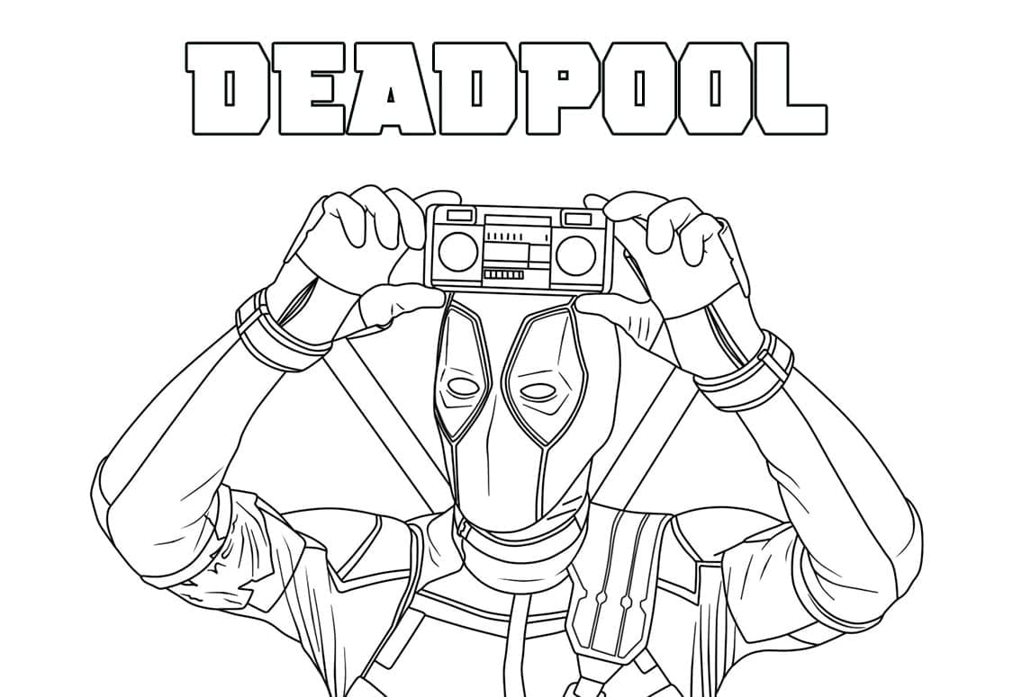 Deadpool de colorat p01