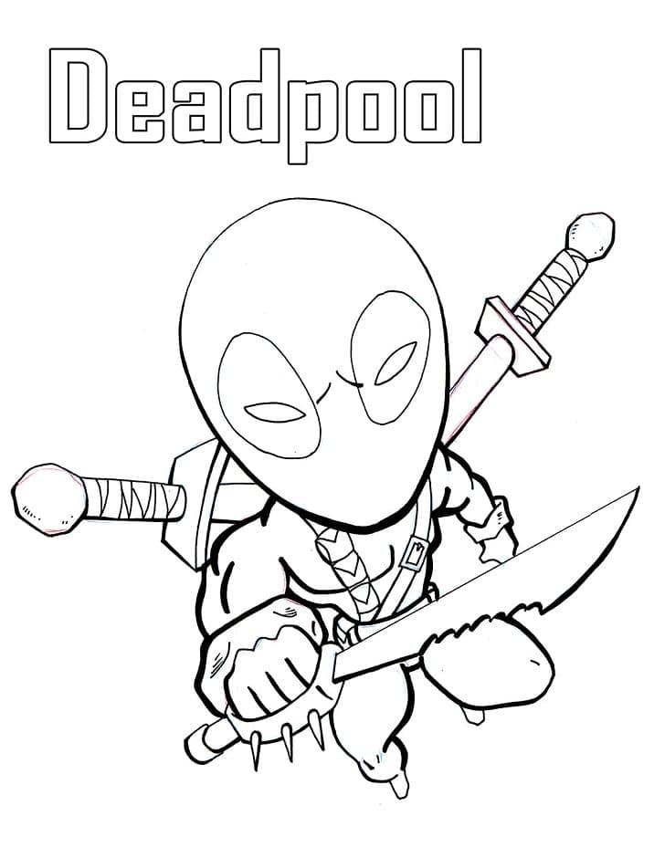 Deadpool de colorat p09