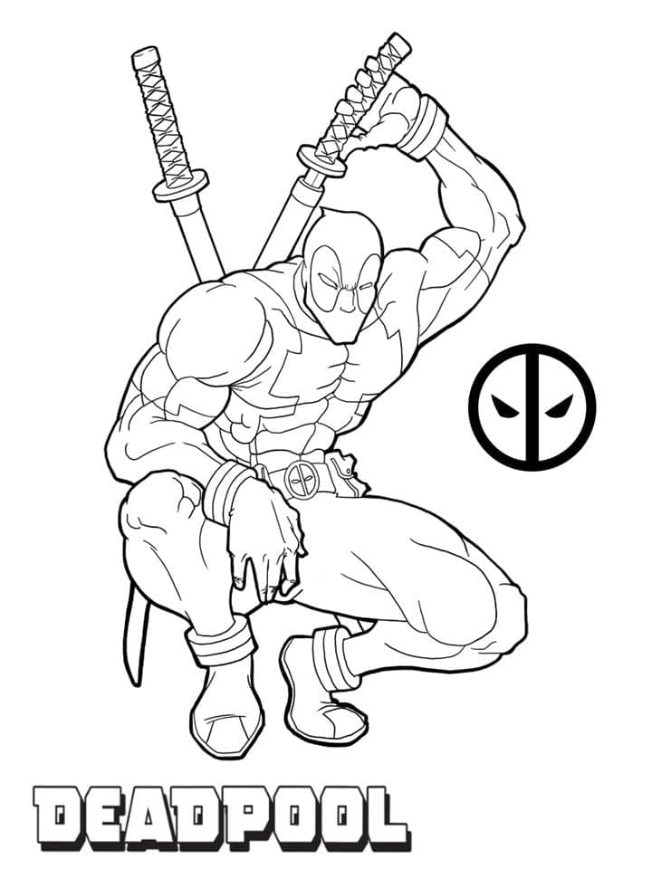 Deadpool de colorat p20