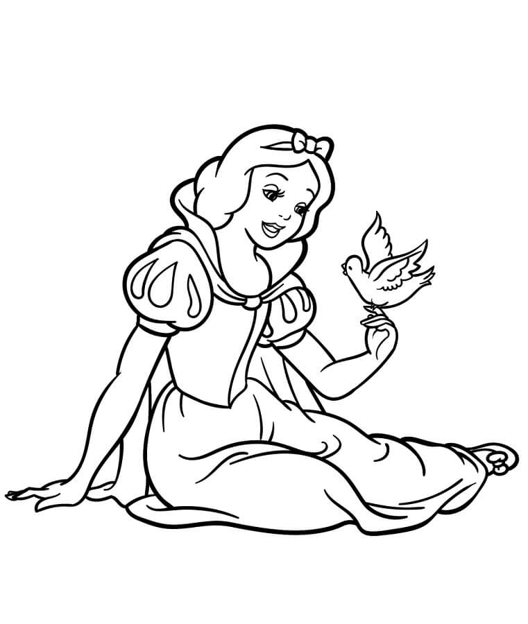 Fise de colorat cu Disney Albă ca Zăpada