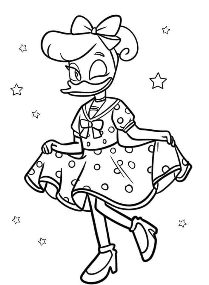 Fise de colorat cu Disney Daisy Duck
