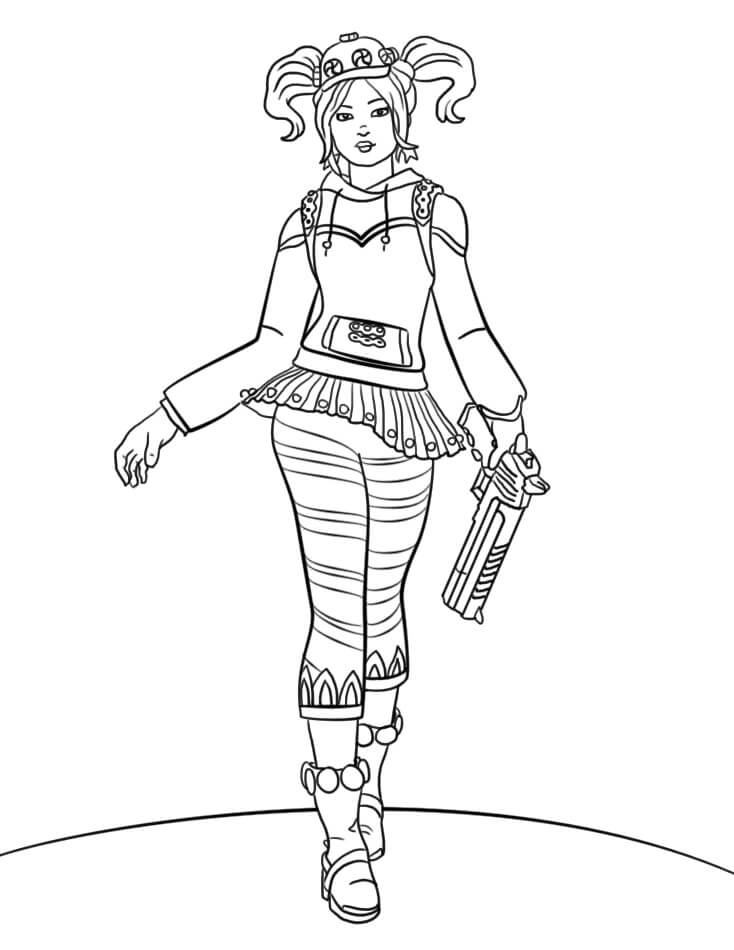 Fise de colorat cu Fortnite Zoey
