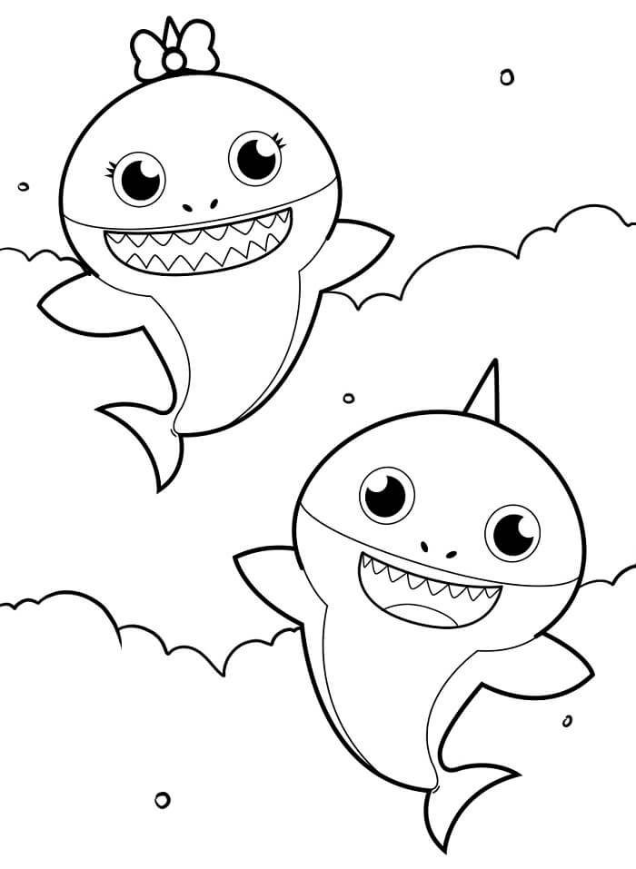Fise de colorat cu Gratuite Baby Shark pentru copii