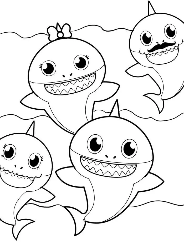 Fise de colorat cu Imprimabile Baby Shark