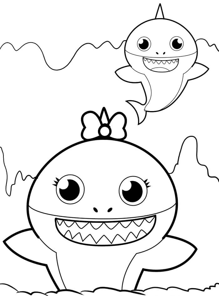 Fise de colorat cu Imprimabile Gratuite Baby Shark