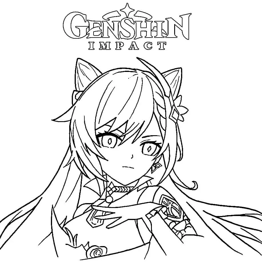 Fise de Colorat cu Keqing Genshin Impact