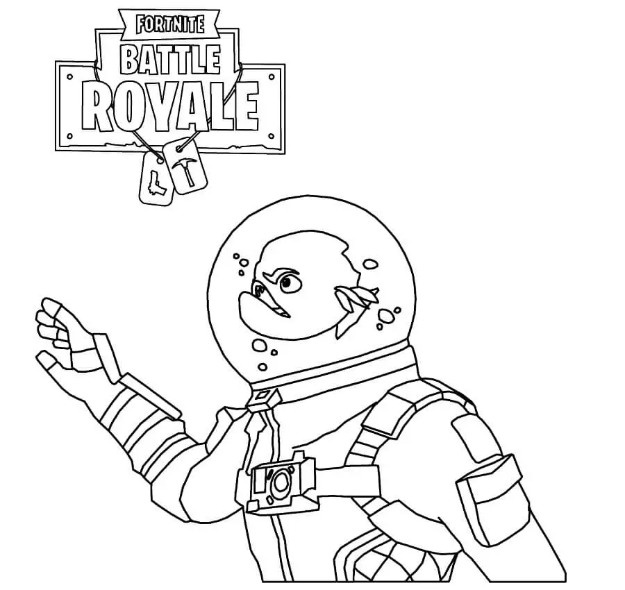 Fise de colorat cu Leviathan Fortnite