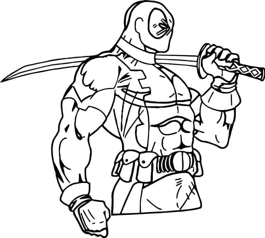 Fise de Colorat cu Marvel Deadpool