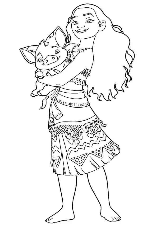 Fise de colorat cu Moana de colorat p43