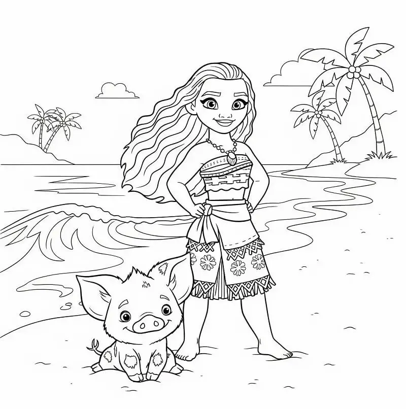 Fise de colorat cu Moana de colorat p47