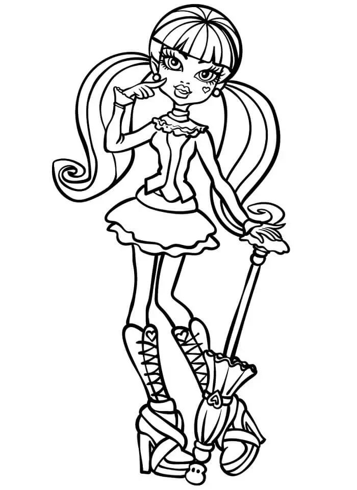 Fise de colorat cu Monster High Imprimabile Gratuite Pentru Copii