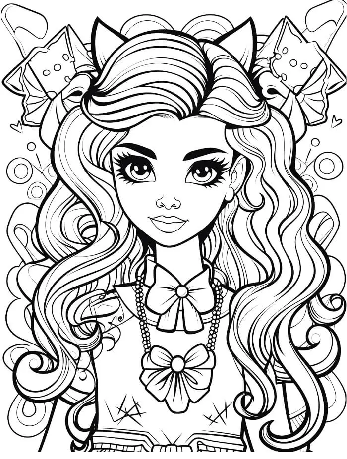 Fise de colorat cu Monster High Imprimabile Pentru Copii
