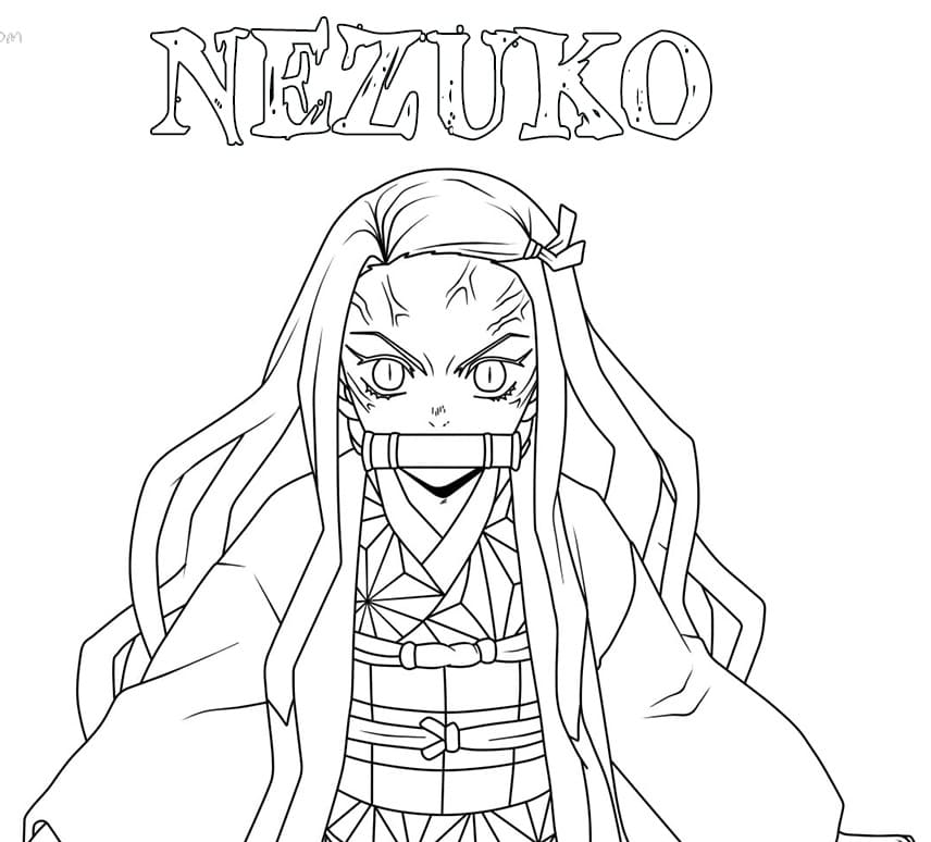 Nezuko de colorat p01