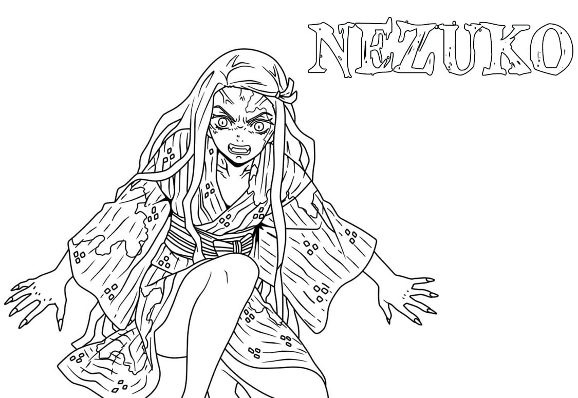 Nezuko de colorat p05