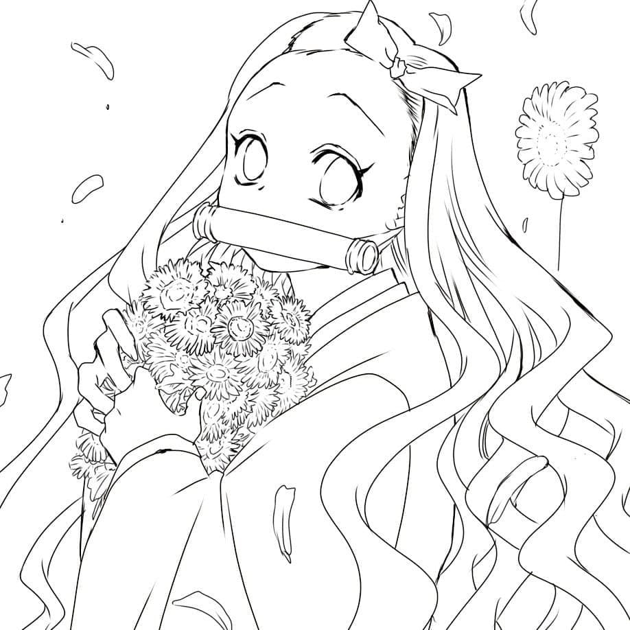 Nezuko de colorat p15