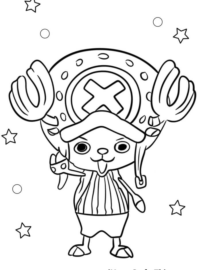 Fise de Colorat cu One Piece Chopper