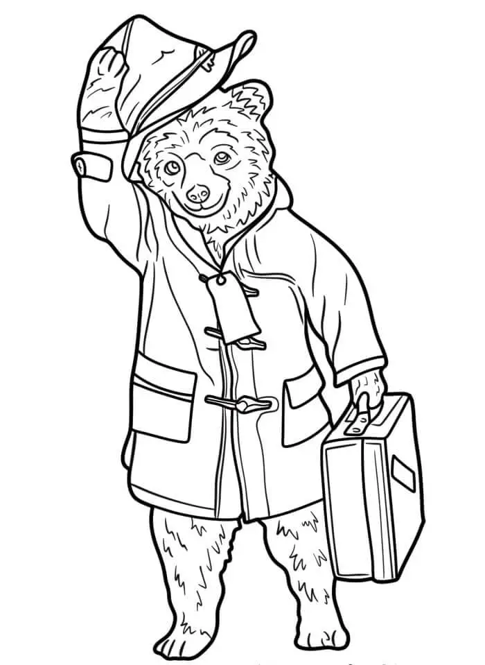 Fise de colorat cu Paddington fericit
