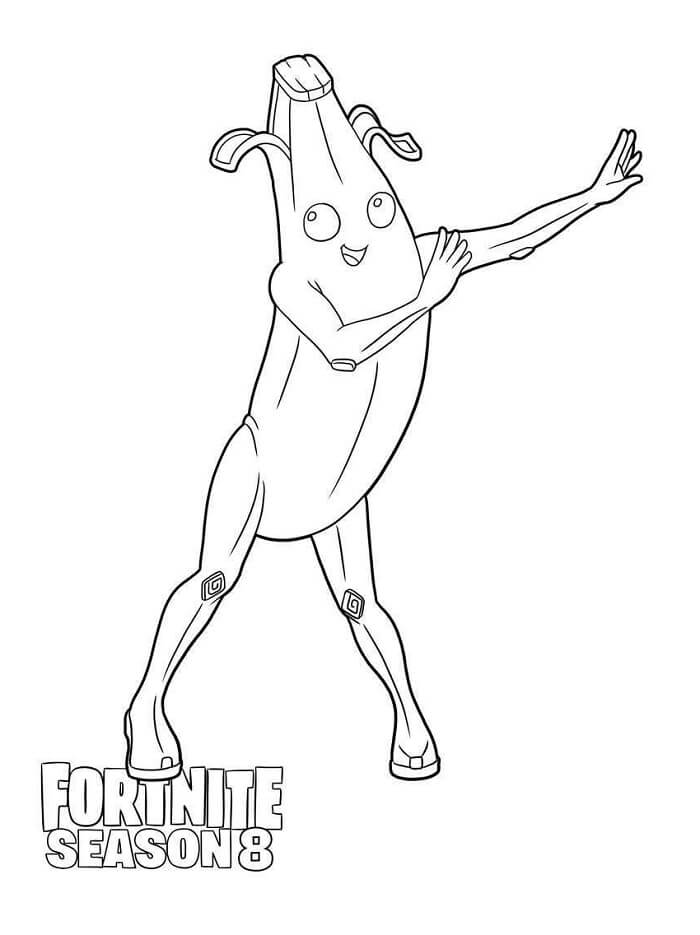 Fise de colorat cu Peely Fortnite