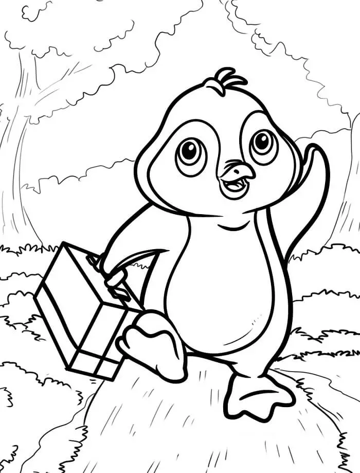 Fise de colorat cu Pinguin de colorat p02