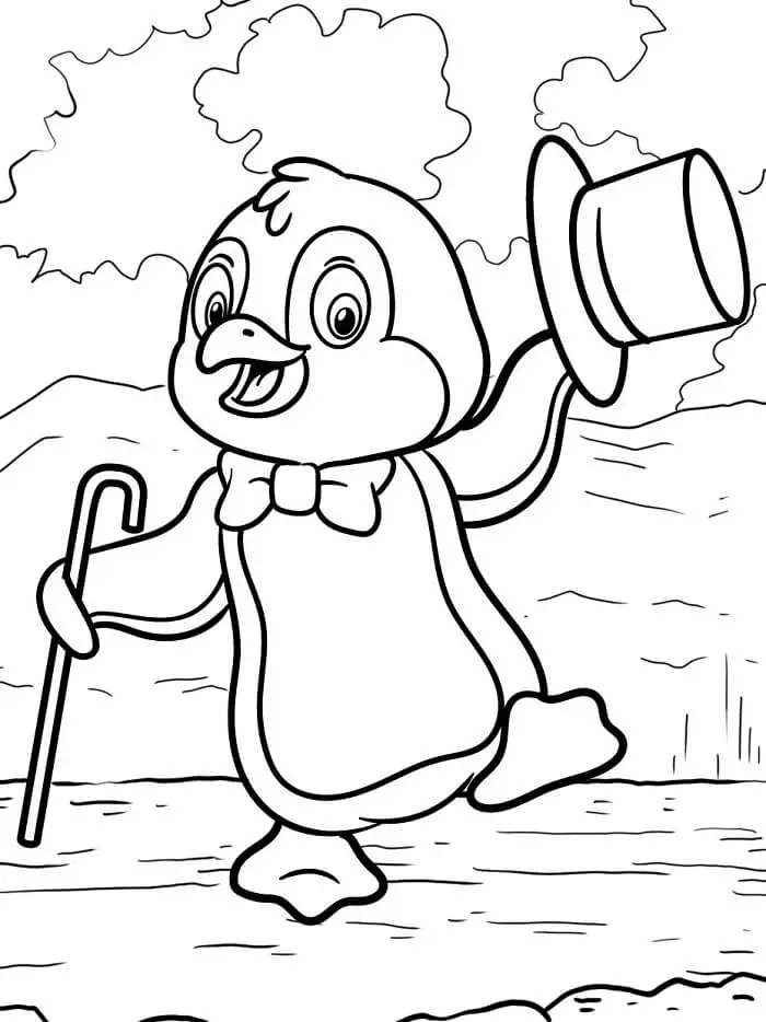 Fise de colorat cu Pinguin de colorat p05