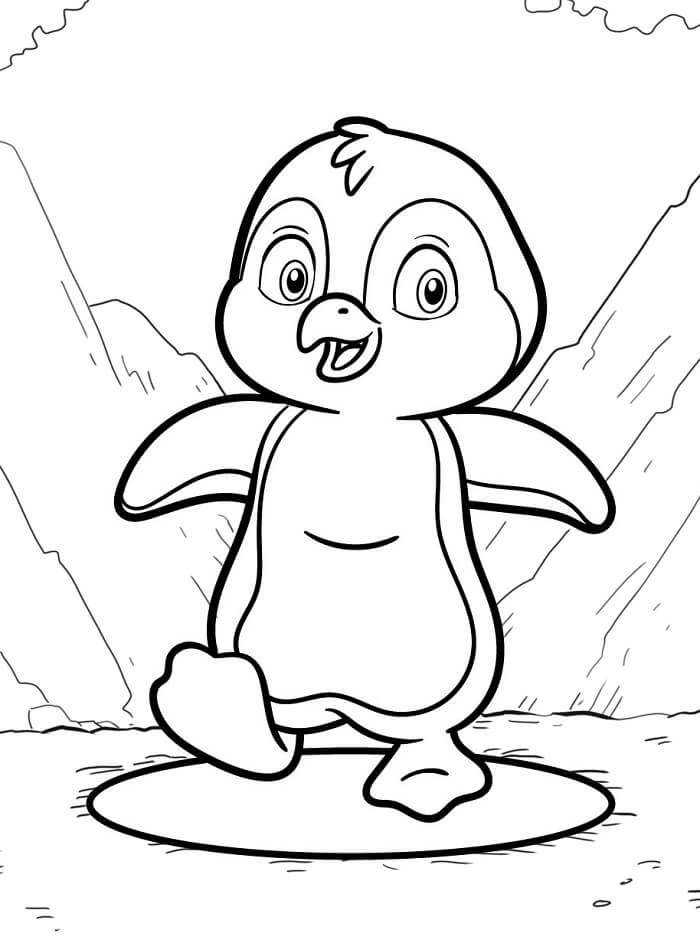Fise de colorat cu Pinguin de colorat p07