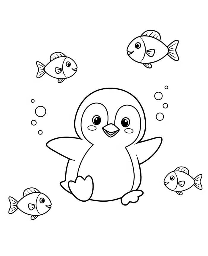 Fise de colorat cu Pinguin de colorat p12