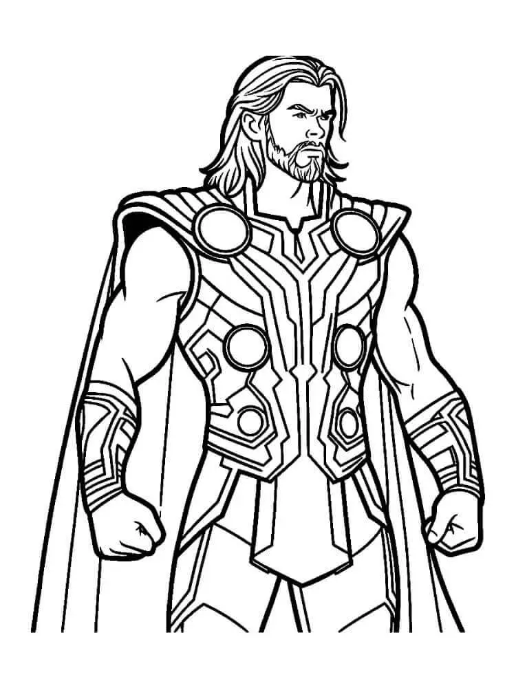Fise de colorat cu Supereroul Thor