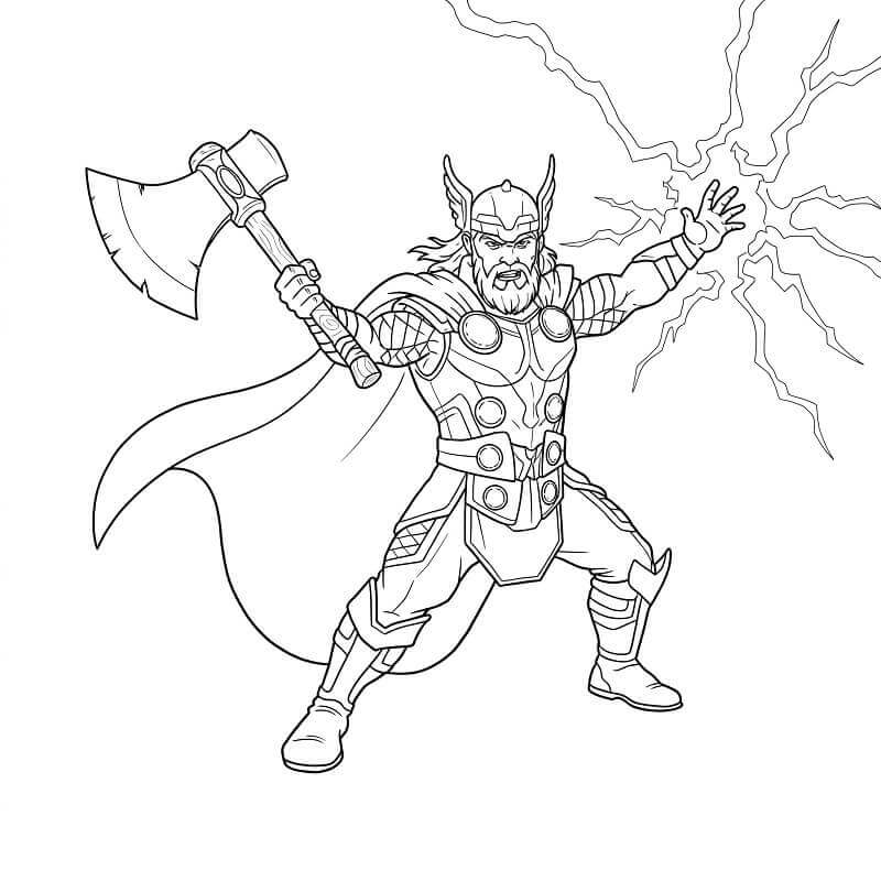 Fise de colorat cu Thor Gratuite