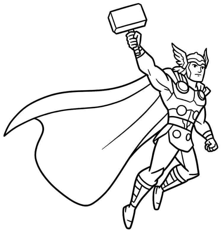Fise de colorat cu Thor Imprimabile