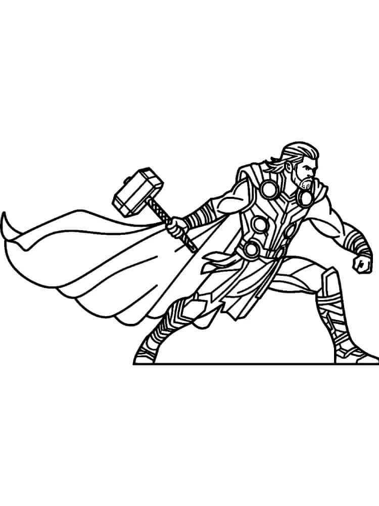 Fise de colorat cu Uimitorul Thor