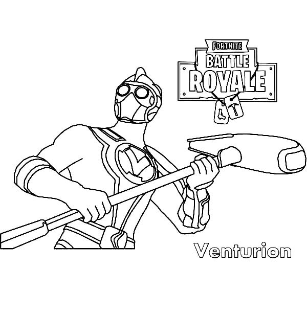 Fise de colorat cu Venturion Fortnite