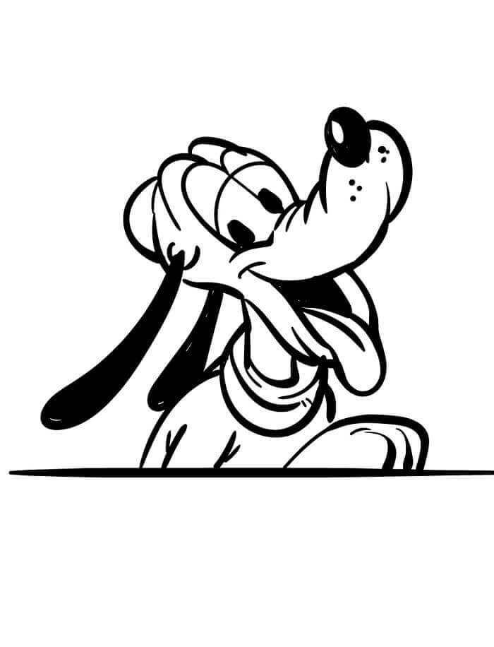 Fise de Colorat cu Disney Pluto
